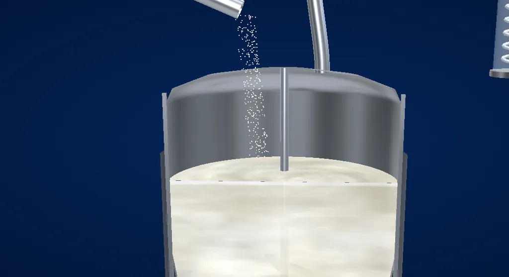 Building the slurry: Opaque white slurry