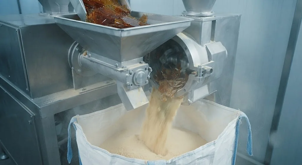 Milling to powder: Fine tan powder